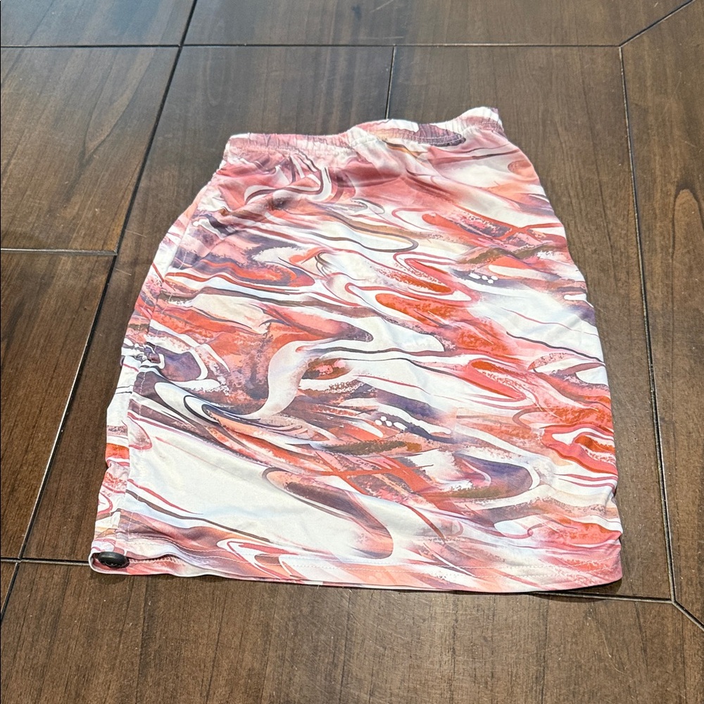 SHEIN Pink and Orange Patterned Skirt